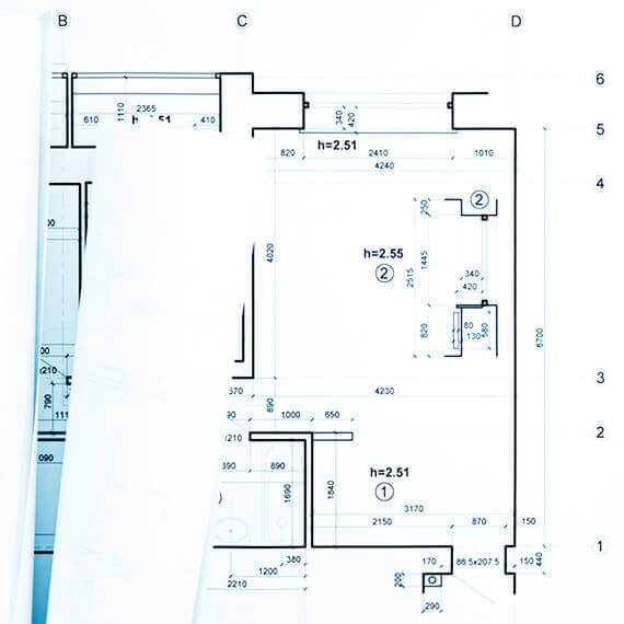 home renovation contractor blueprints with white background