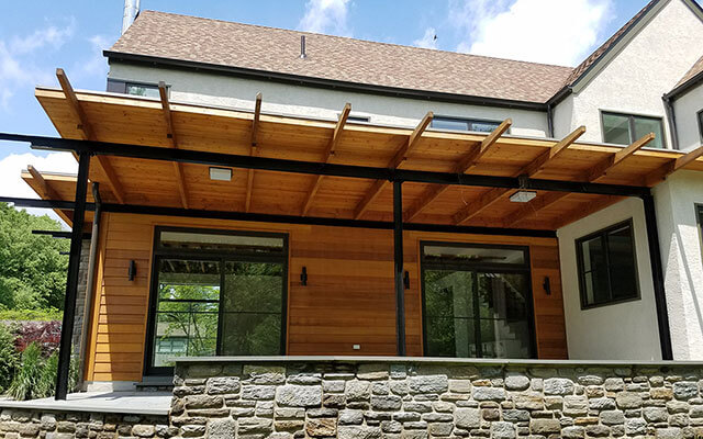 cedar siding install on house