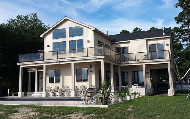 new light siding and custom aluminum trim on residential house