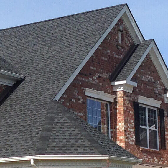 asphalt shingle roof on residential house